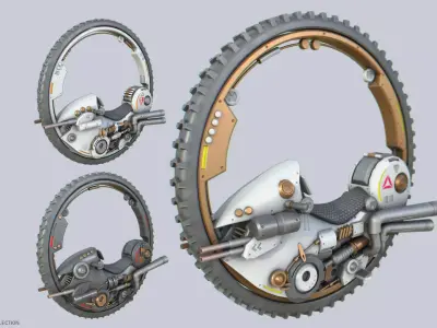 Mono wheel vehicle collection 3D Model Pack