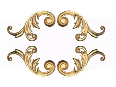 Corner Carved Decoration CNC 03 Low-poly 3D model