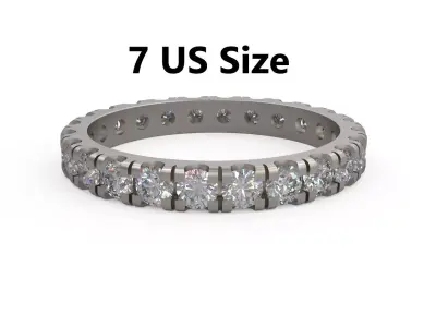 Model 1179 Eternity Diamond Ring Band US Size 3D print model