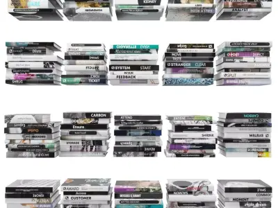 Books 150 pieces 4-5-1 Low-poly 3D model