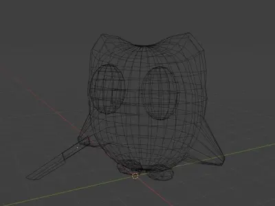 Duolingo mascott Duo Low Poly Free low-poly 3D model