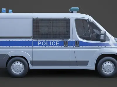Police Van 01 3D model