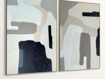 Plaster Two Photo Frame 301 Low-poly 3D model