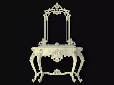 dressing table with mirror set 3D model