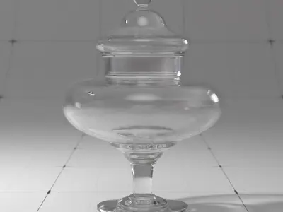 Decorative Glass Jar  3D Model 3D model