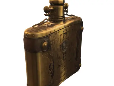 Steampunk Mechanical Flask Low-poly 3D model