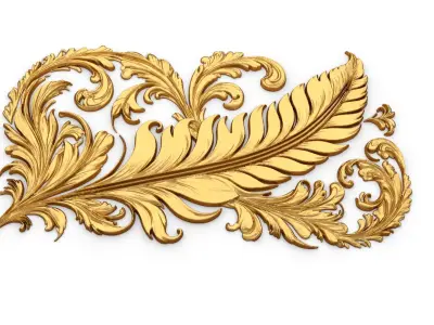 feather decor set wall mural 10 3D model