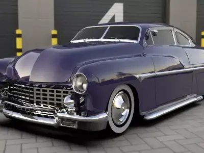 Custom coupe car 1949 Low-poly 3D model