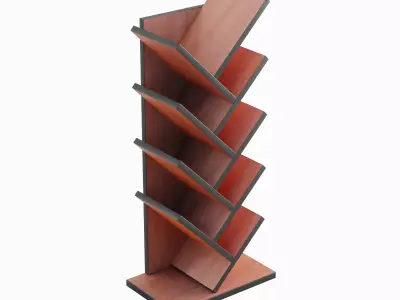 Medium Bookshelf B 03 Low-poly 3D model