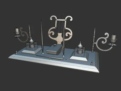 Writing Set old style light switch Low-poly 3D model