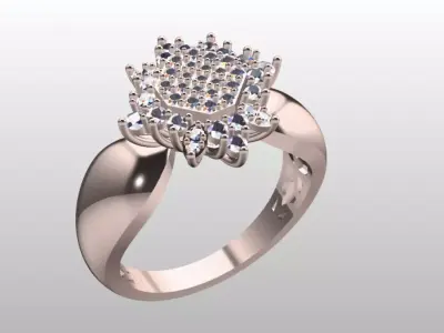 luxury square solitaire 3D print model