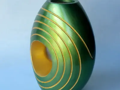 Vase 9 with gold swirls 3D print model