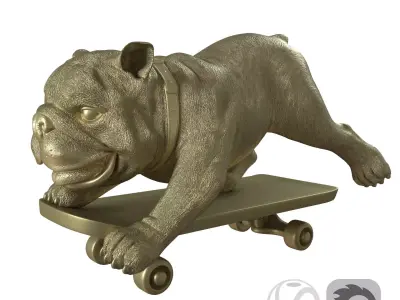 Skating dog 3D model