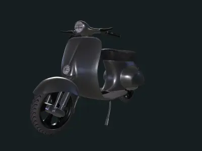Vintage CGI Scooter Indian Low-poly 3D model
