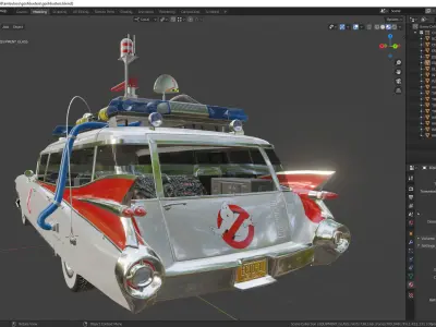 Goshtbusters Ecto-1 Wagon vehicle cadillac 1959 3D model