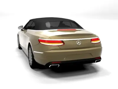 MERCEDES S CLASS CABRIO CLOSED 2017 LOWPOLY Low-poly 3D model