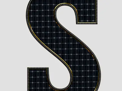 Solar Panel Letter - S 3D model