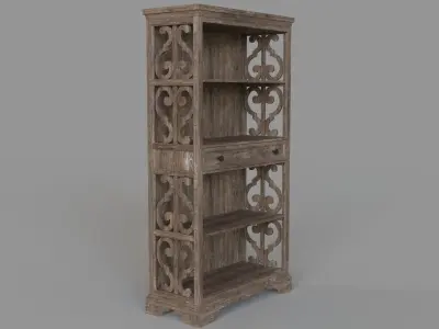 Antique Bookcase Brown 3D model