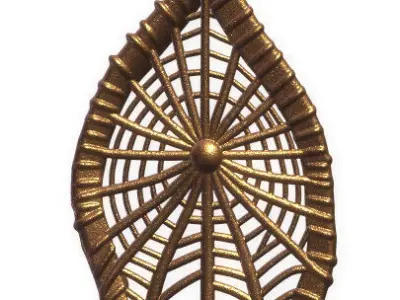 Spiderweb Leaf Earring 3D print model
