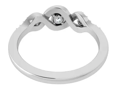 Round Diamond Twisted Ring 3593 3D print model