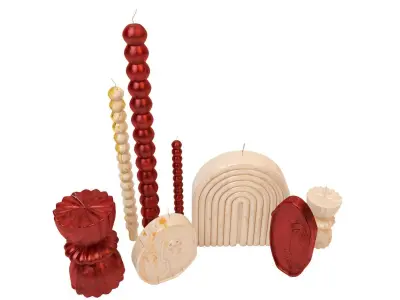 Candles decoration set 02 3D model