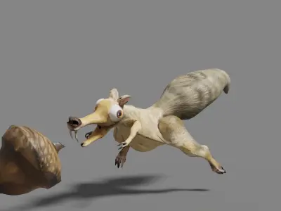 SQUIRREL RIGGED Low-poly 3D model