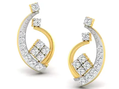 Diamond Earring for Women 3D print model