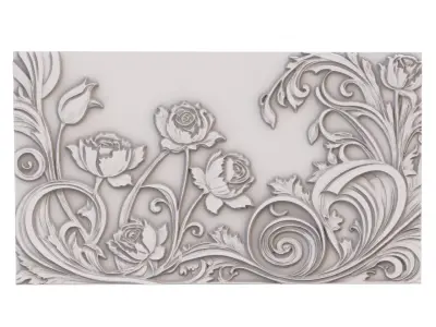 decor set wall panel wall relief mural CNC 35 3D model