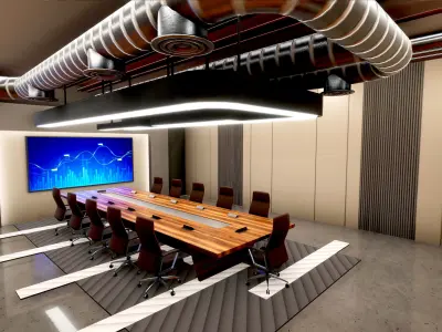 Office Conference Room Low-poly 3D model