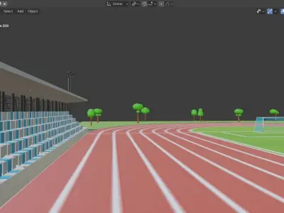 Low-poly Football Stadium Version 2 3D model