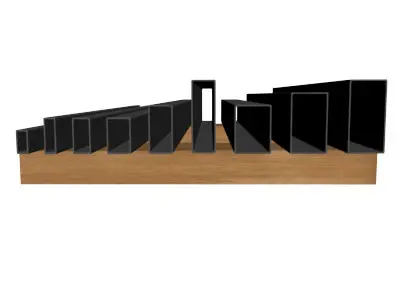 065in Wall Rectangle Ornamental Tube 3D model