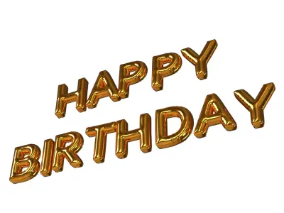 Happy Birthday Balloons PBR 3D model