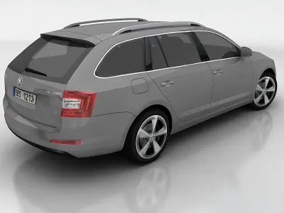 Skoda Octavia 3 Combi Low-poly 3D model