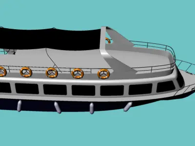Passenger-trip ship 3D model
