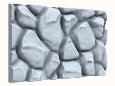 Fractured Limestone Wall Prop 3D model