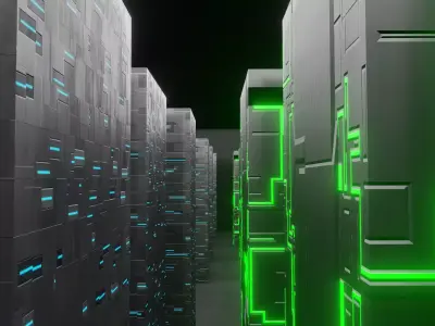 Scifi Database model EEVEE Free low-poly 3D model