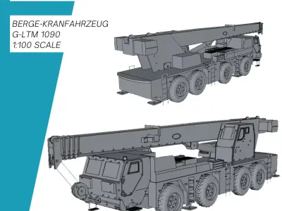 Berge Kranfahrzeug GLTM 1090 Bundeswehr 3D print model