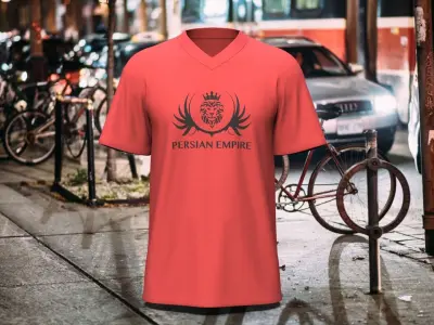 Plain Sports V-Neck T-Shirt 3D model