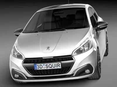 Peugeot 208 5-door 2016 3D model