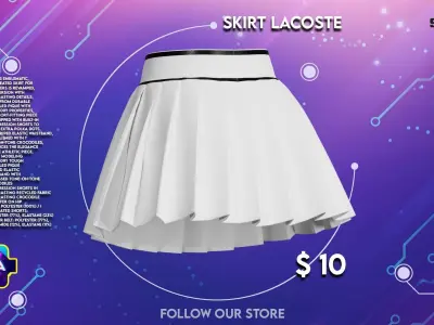  Female clothes short skirt Low-poly 3D model