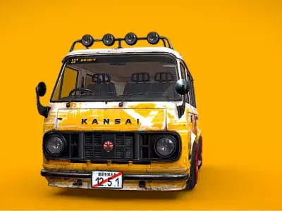 Japanese Drift Van 3D Model 3D model