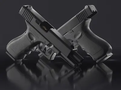 Glock 17 Pistol Low-poly 3D model