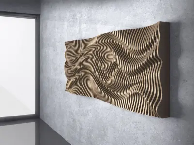 Parametric Wavy Wooden Wall Decor - 21 - CNC files for cutting 3D model