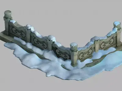 Game Kunlun Snow Mountain - Fence 21 3D model