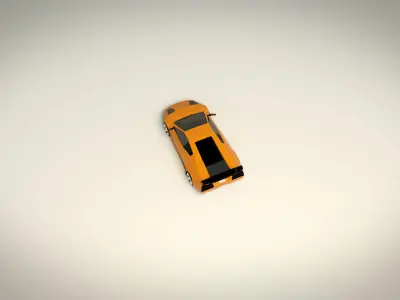 Low Poly Sports Car 02 Low-poly 3D model