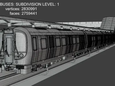 London metro station IV 3D model