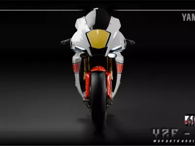 2022 Yamaha YZF-R1 WGP 60th Anniversary Edition Low-poly 3D model
