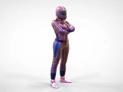 N5 Woman Race Driver Standing 3D print model