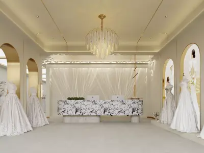 Luxury Wedding Dress Shop 3D model