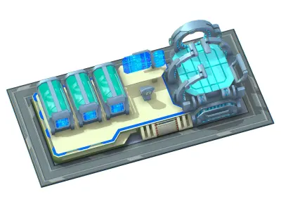 isometrical medical room hospital 03 Low-poly 3D model